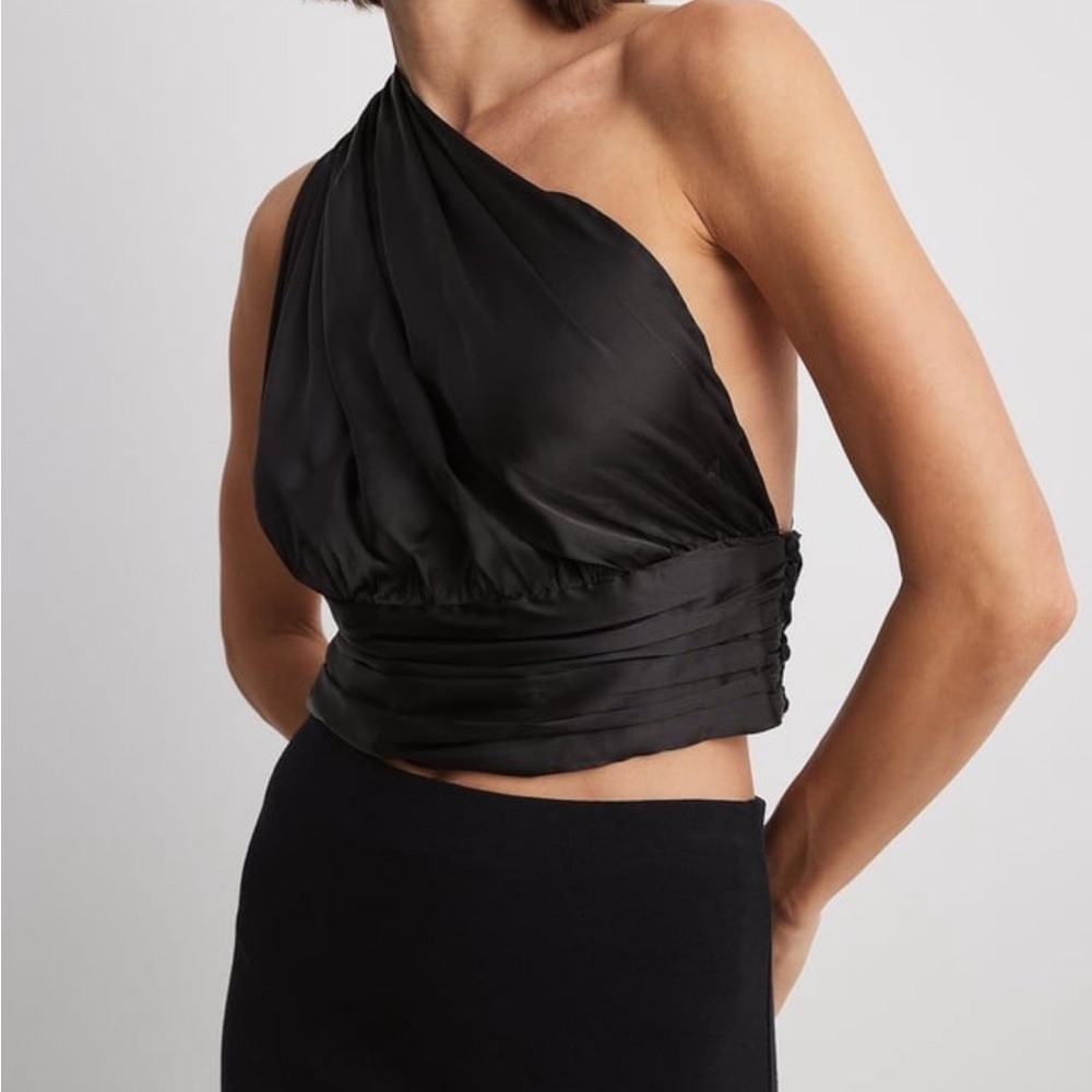 NAKD satin one shoulder top NWT